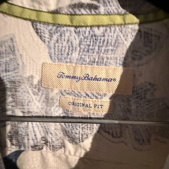 Tommy Bahama Original Fit Silk Floral Print Shirt Blue Grey Mens XL Resort - Picture 4 of 6